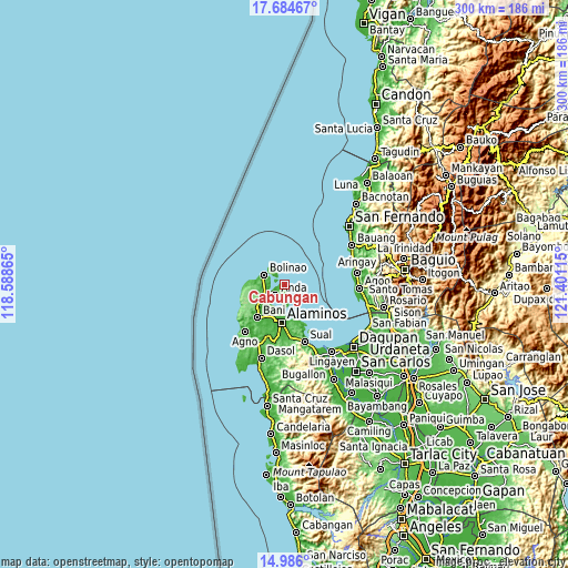 Topographic map of Cabungan