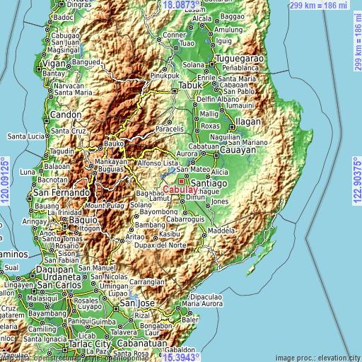 Topographic map of Cabulay