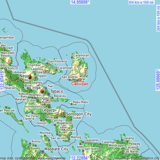 Topographic map of Cabugao