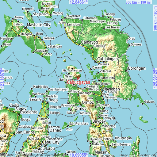 Topographic map of Cabucgayan