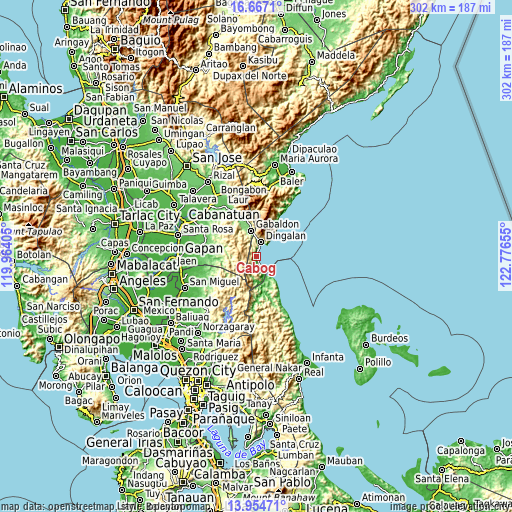 Topographic map of Cabog