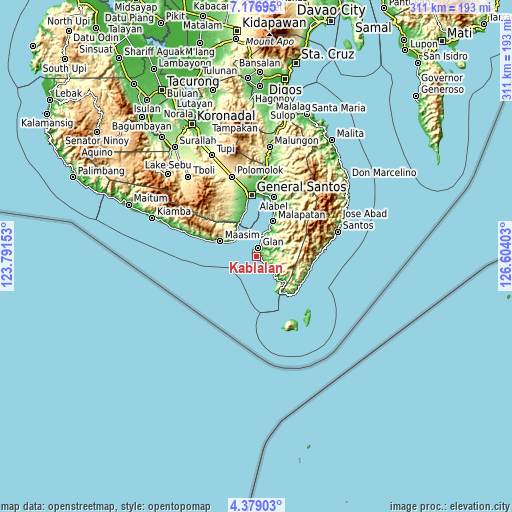 Topographic map of Kablalan