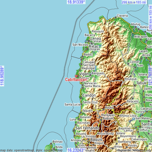 Topographic map of Cabittaogan