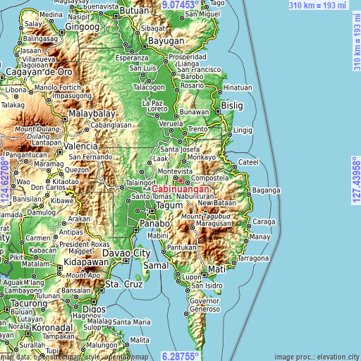 Topographic map of Cabinuangan