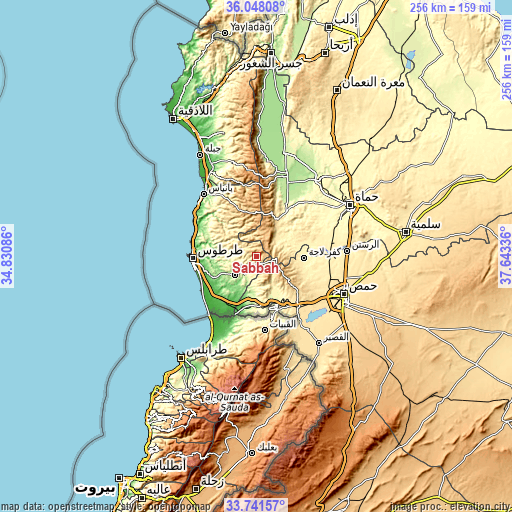 Topographic map of Sabbah