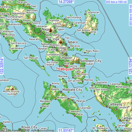 Topographic map of Cabiguan