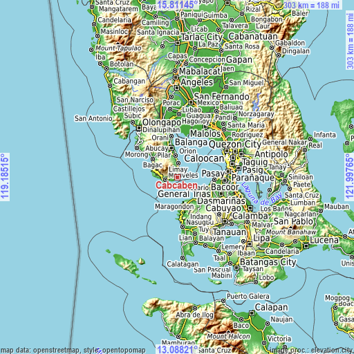 Topographic map of Cabcaben