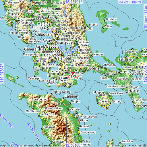 Topographic map of Cabay