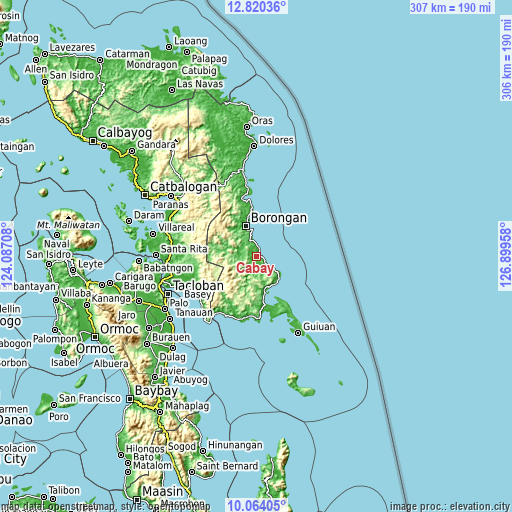 Topographic map of Cabay