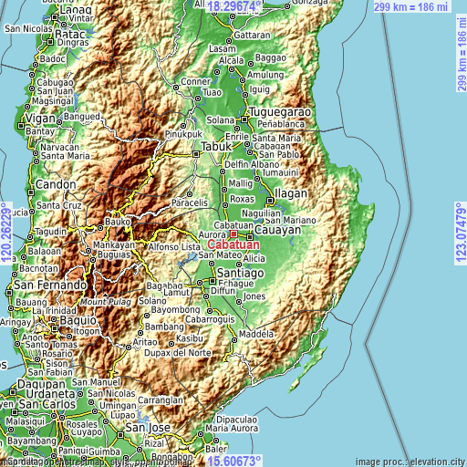 Topographic map of Cabatuan