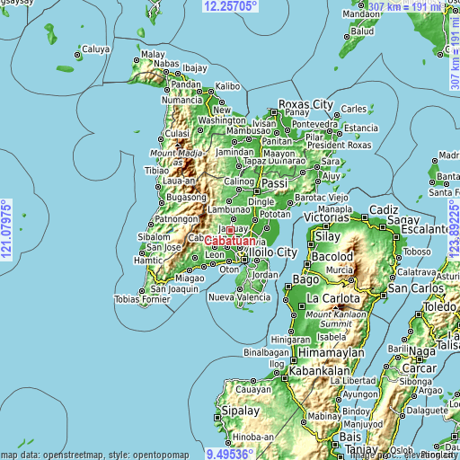 Topographic map of Cabatuan