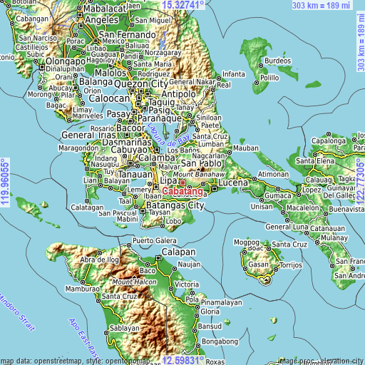 Topographic map of Cabatang