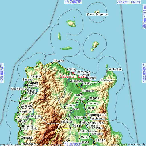 Topographic map of Cabaritan East