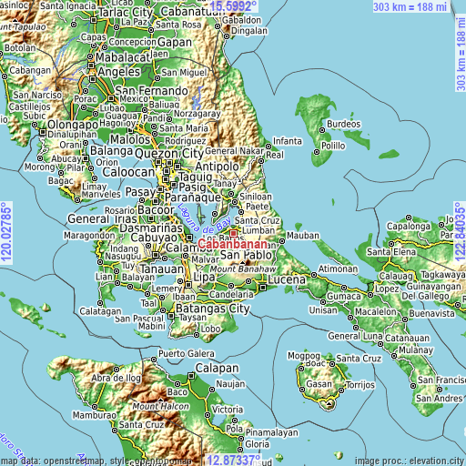 Topographic map of Cabanbanan