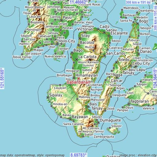 Topographic map of Cabanbanan