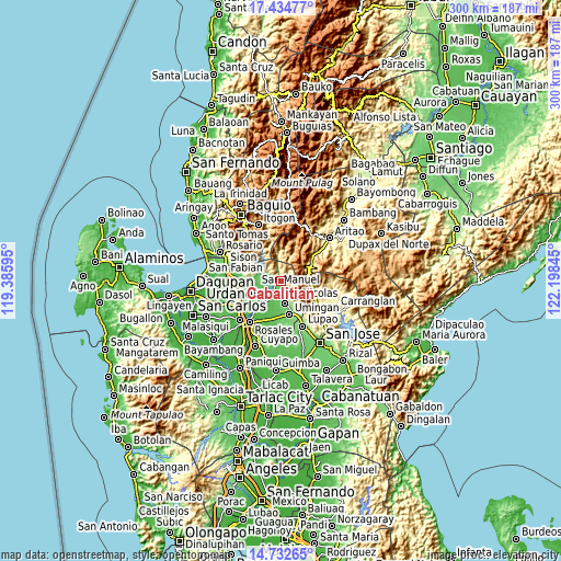 Topographic map of Cabalitian