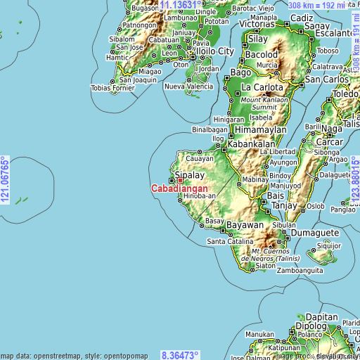 Topographic map of Cabadiangan