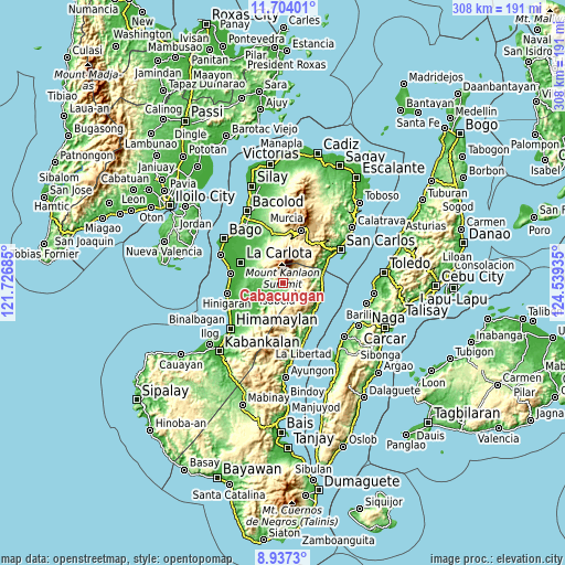 Topographic map of Cabacungan