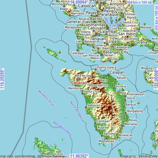 Topographic map of Cabacao