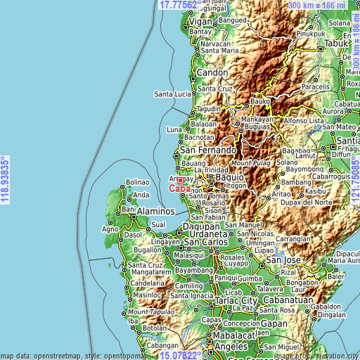 Topographic map of Caba