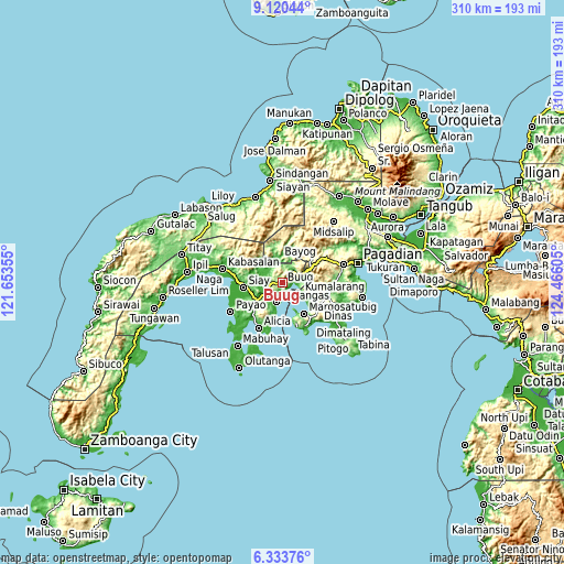 Topographic map of Buug