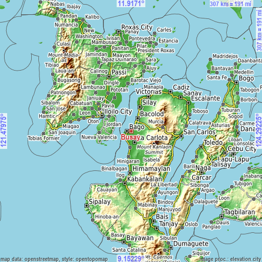 Topographic map of Busay