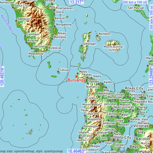 Topographic map of Buruanga