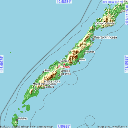 Topographic map of Burirao
