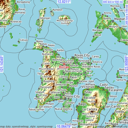 Topographic map of Burias