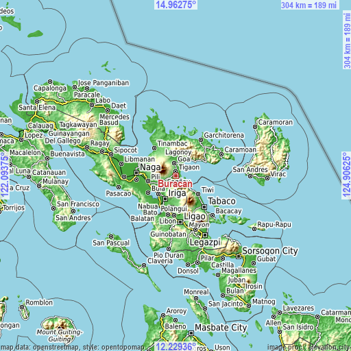 Topographic map of Buracan