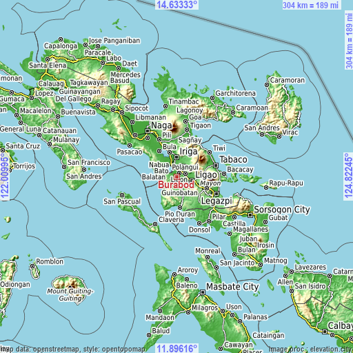 Topographic map of Burabod