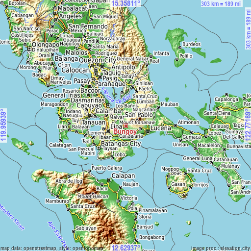 Topographic map of Bungoy