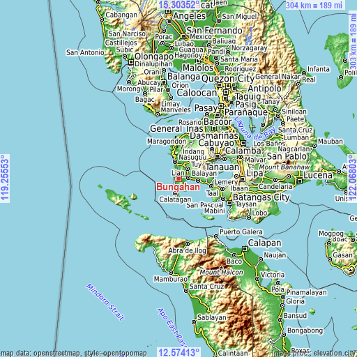 Topographic map of Bungahan