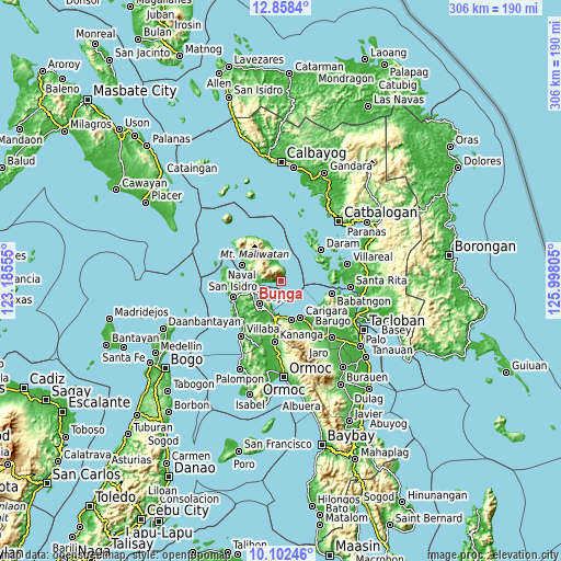 Topographic map of Bunga