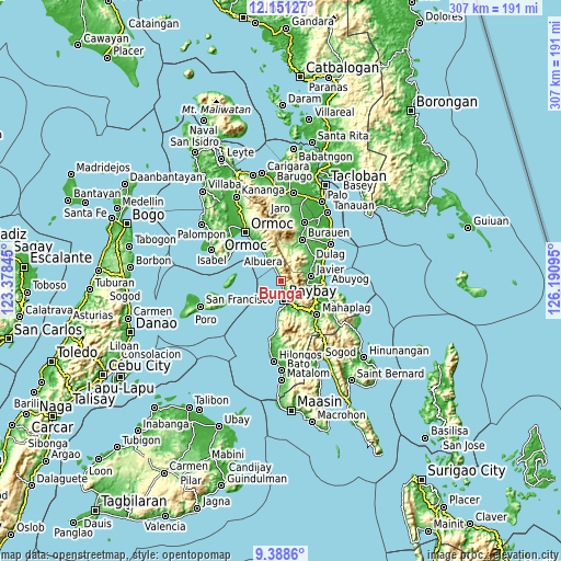 Topographic map of Bunga