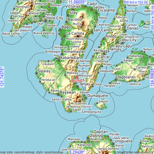 Topographic map of Bulod