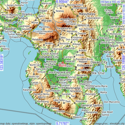 Topographic map of Bulit