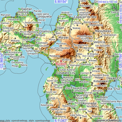 Topographic map of Buldon