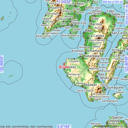 Topographic map of Bulata