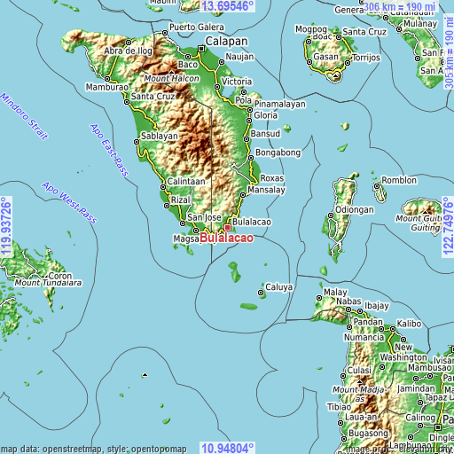 Topographic map of Bulalacao
