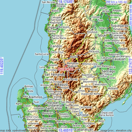 Topographic map of Bulalacao