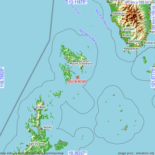Topographic map of Bulalacao