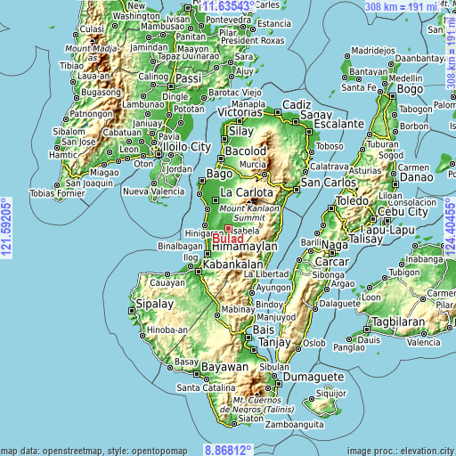 Topographic map of Bulad