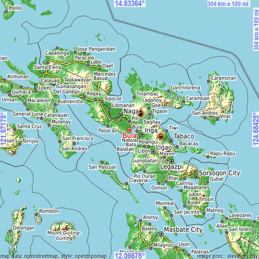 Topographic map of Bula