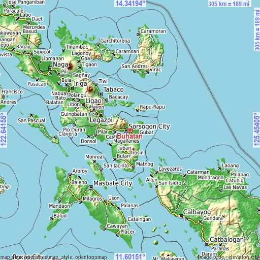 Topographic map of Buhatan