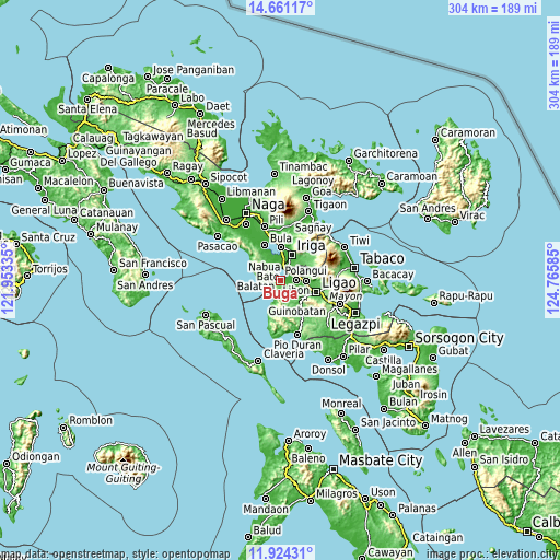 Topographic map of Buga