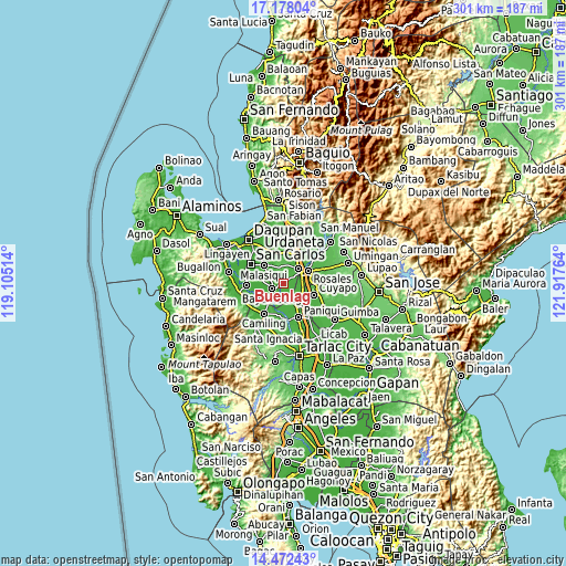 Topographic map of Buenlag