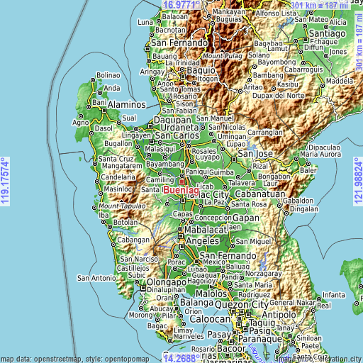 Topographic map of Buenlag