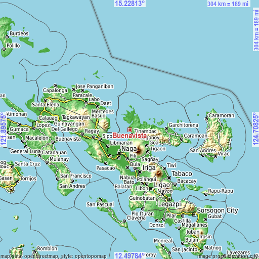 Topographic map of Buenavista