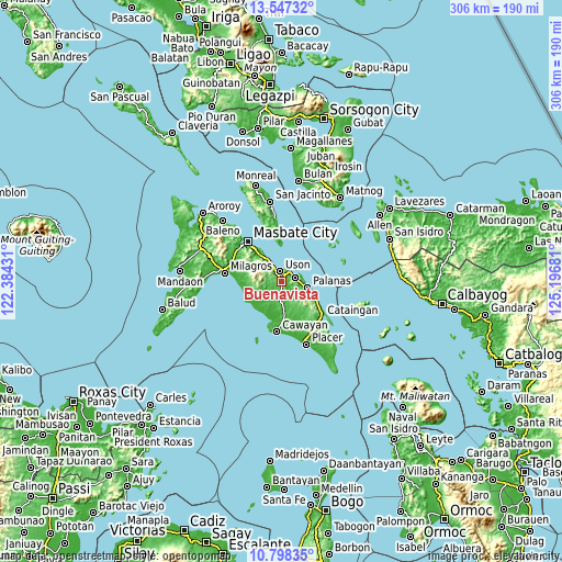 Topographic map of Buenavista